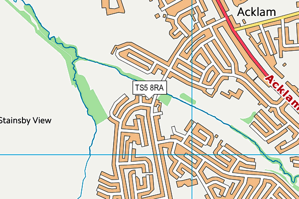 TS5 8RA map - OS VectorMap District (Ordnance Survey)