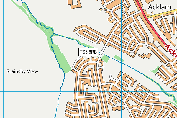 TS5 8RB map - OS VectorMap District (Ordnance Survey)