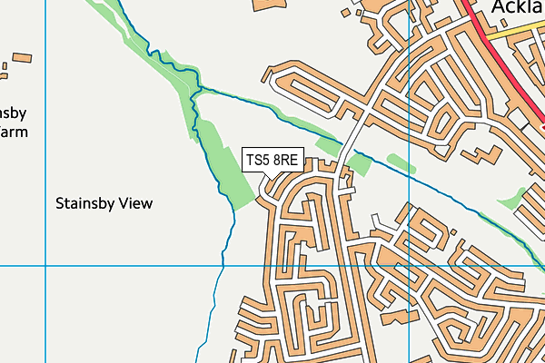 TS5 8RE map - OS VectorMap District (Ordnance Survey)