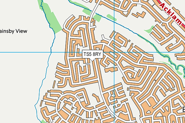 TS5 8RY map - OS VectorMap District (Ordnance Survey)