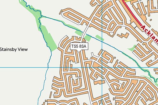 TS5 8SA map - OS VectorMap District (Ordnance Survey)