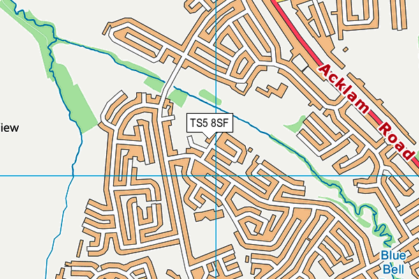 TS5 8SF map - OS VectorMap District (Ordnance Survey)