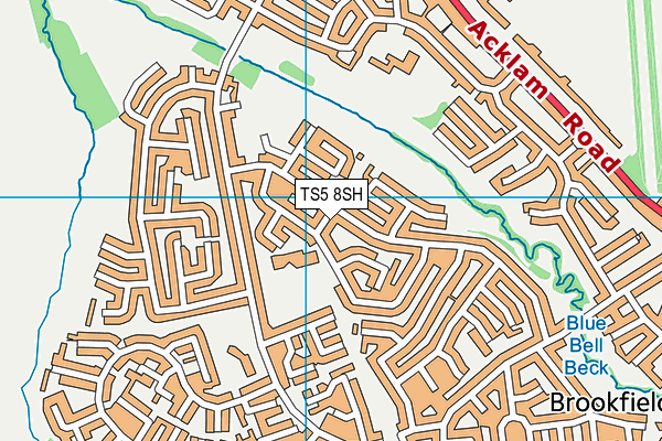 TS5 8SH map - OS VectorMap District (Ordnance Survey)