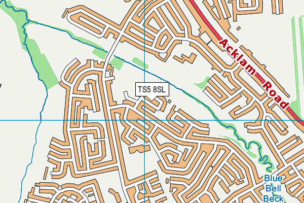 TS5 8SL map - OS VectorMap District (Ordnance Survey)