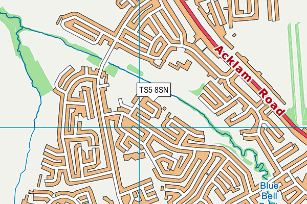 TS5 8SN map - OS VectorMap District (Ordnance Survey)