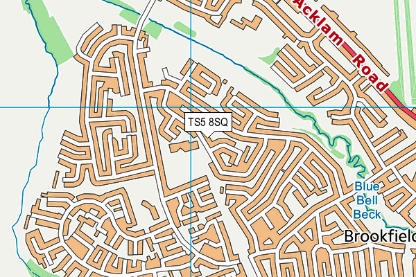 TS5 8SQ map - OS VectorMap District (Ordnance Survey)