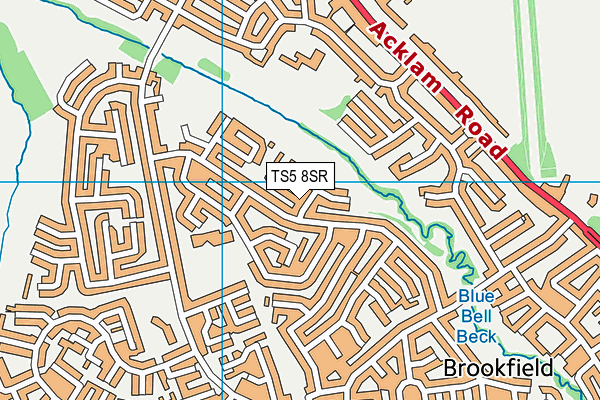 TS5 8SR map - OS VectorMap District (Ordnance Survey)