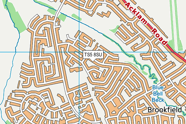 TS5 8SU map - OS VectorMap District (Ordnance Survey)