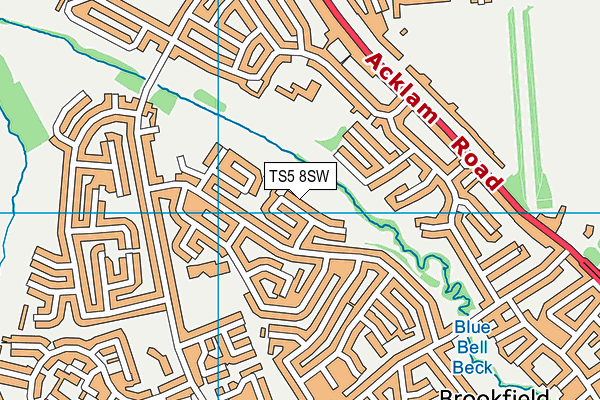 TS5 8SW map - OS VectorMap District (Ordnance Survey)