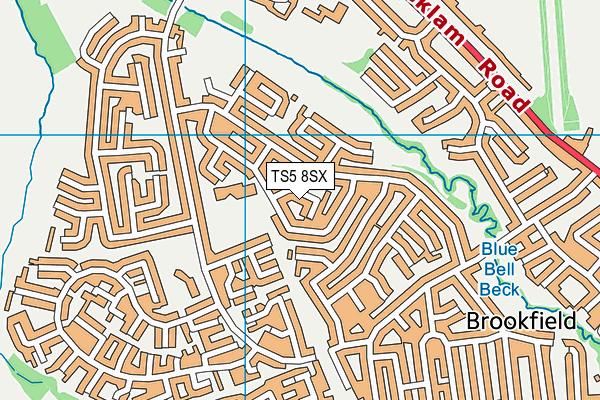 TS5 8SX map - OS VectorMap District (Ordnance Survey)