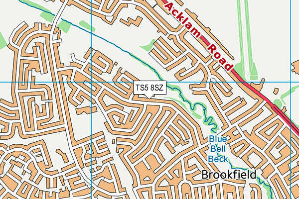 TS5 8SZ map - OS VectorMap District (Ordnance Survey)