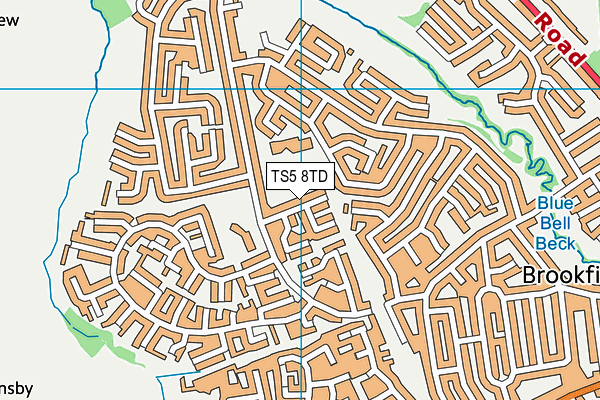 TS5 8TD map - OS VectorMap District (Ordnance Survey)