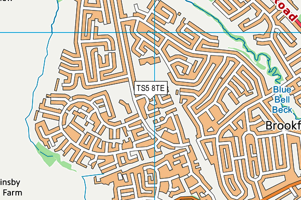 TS5 8TE map - OS VectorMap District (Ordnance Survey)