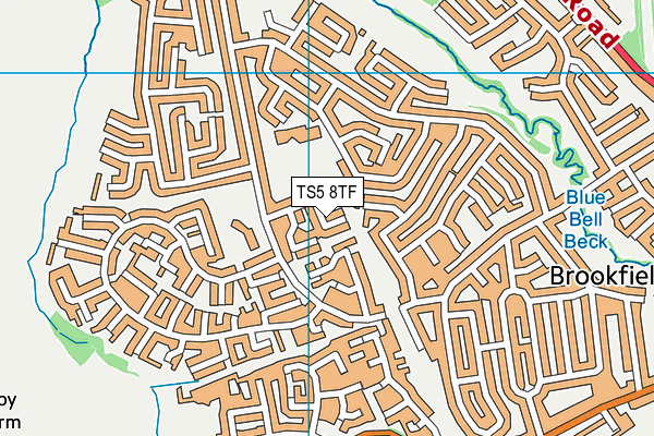 TS5 8TF map - OS VectorMap District (Ordnance Survey)