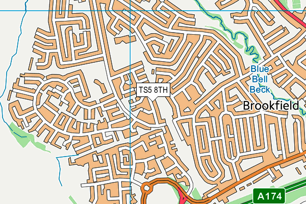 TS5 8TH map - OS VectorMap District (Ordnance Survey)