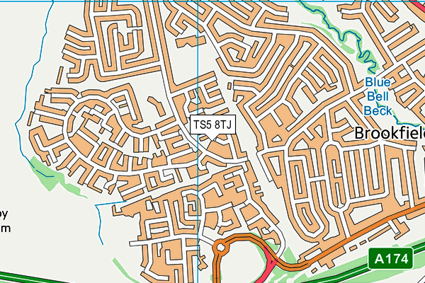 TS5 8TJ map - OS VectorMap District (Ordnance Survey)
