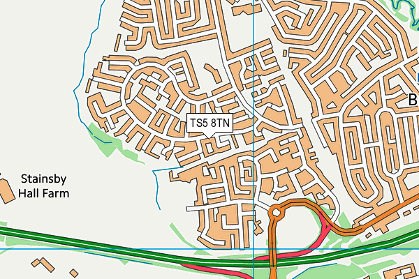 TS5 8TN map - OS VectorMap District (Ordnance Survey)