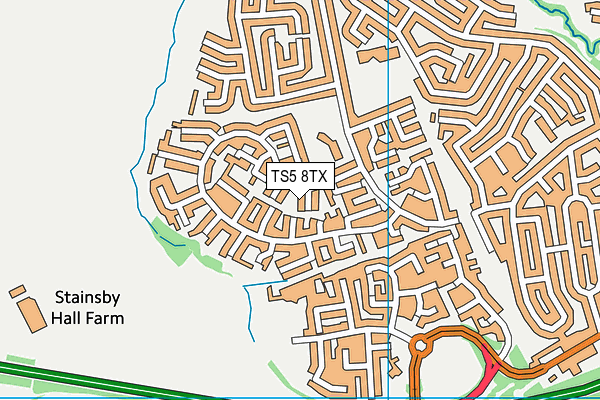 TS5 8TX map - OS VectorMap District (Ordnance Survey)