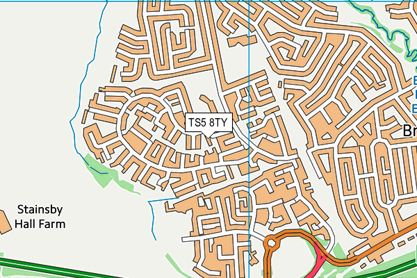 TS5 8TY map - OS VectorMap District (Ordnance Survey)