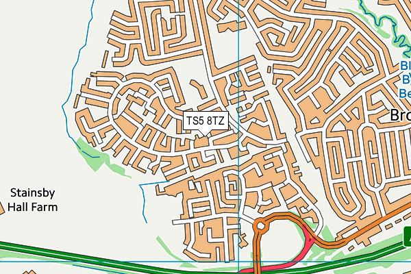 TS5 8TZ map - OS VectorMap District (Ordnance Survey)