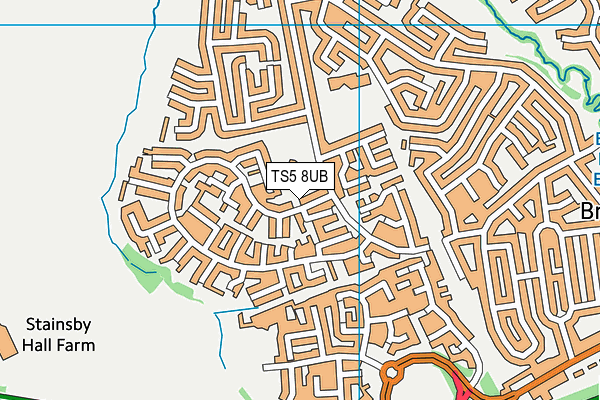 TS5 8UB map - OS VectorMap District (Ordnance Survey)