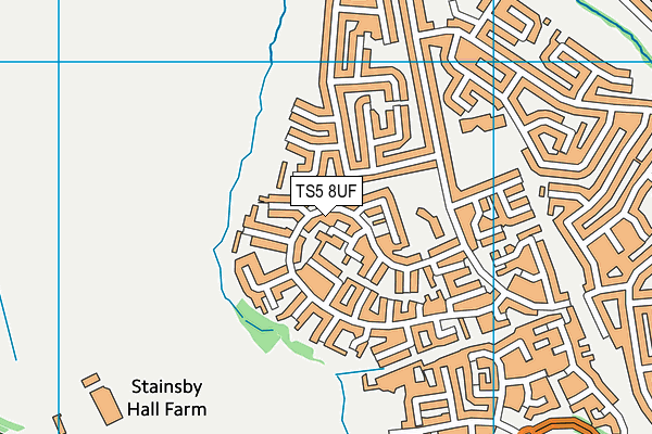 TS5 8UF map - OS VectorMap District (Ordnance Survey)