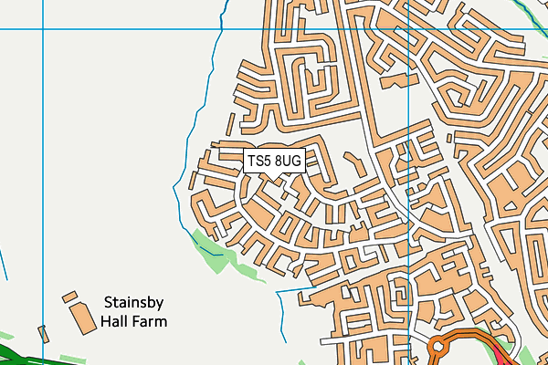 TS5 8UG map - OS VectorMap District (Ordnance Survey)