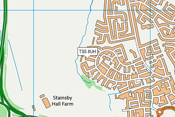 TS5 8UH map - OS VectorMap District (Ordnance Survey)