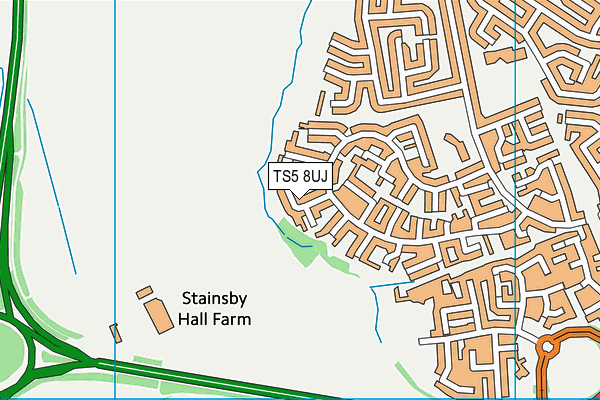 TS5 8UJ map - OS VectorMap District (Ordnance Survey)