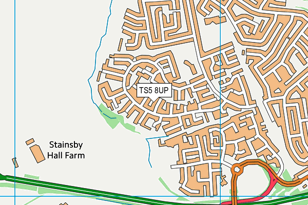 TS5 8UP map - OS VectorMap District (Ordnance Survey)