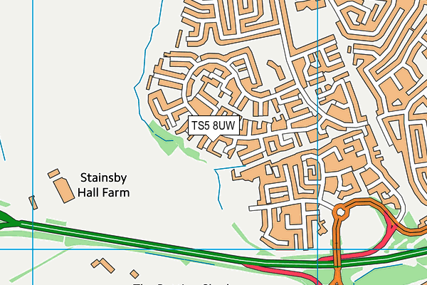 TS5 8UW map - OS VectorMap District (Ordnance Survey)