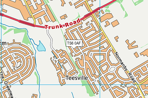 TS6 0AF map - OS VectorMap District (Ordnance Survey)