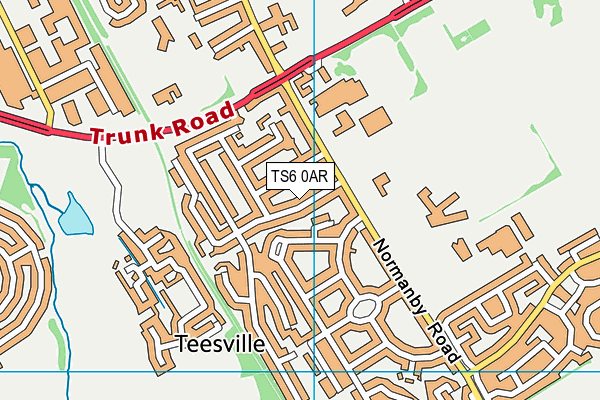 TS6 0AR map - OS VectorMap District (Ordnance Survey)