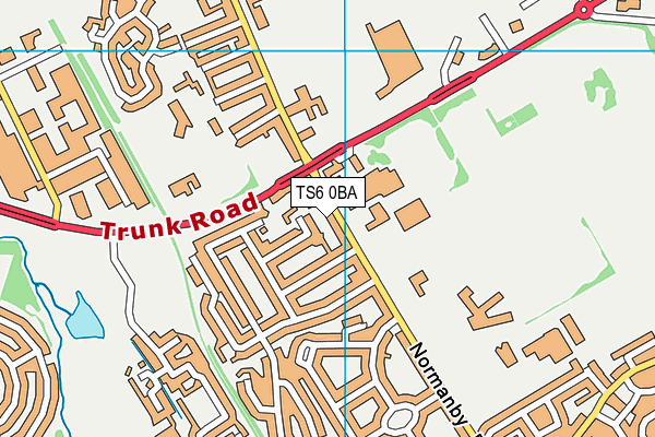 TS6 0BA map - OS VectorMap District (Ordnance Survey)