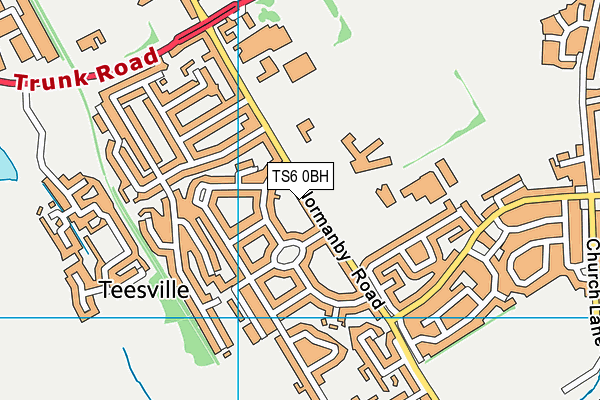 TS6 0BH map - OS VectorMap District (Ordnance Survey)