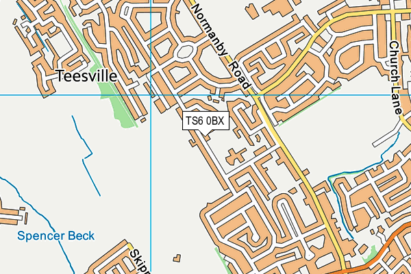 TS6 0BX map - OS VectorMap District (Ordnance Survey)