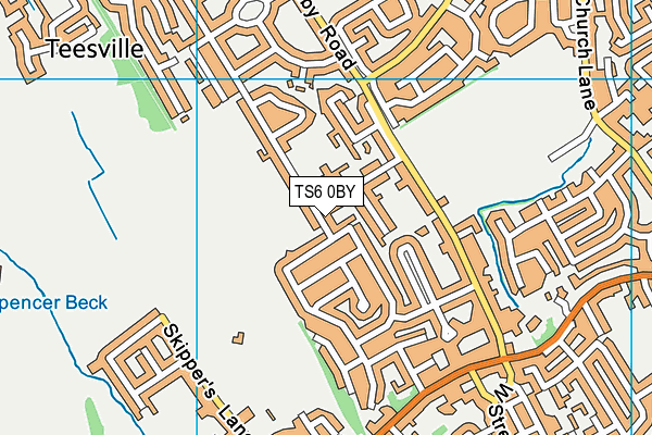 TS6 0BY map - OS VectorMap District (Ordnance Survey)