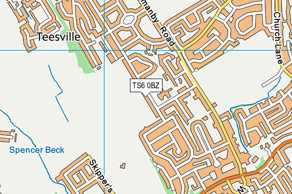 TS6 0BZ map - OS VectorMap District (Ordnance Survey)