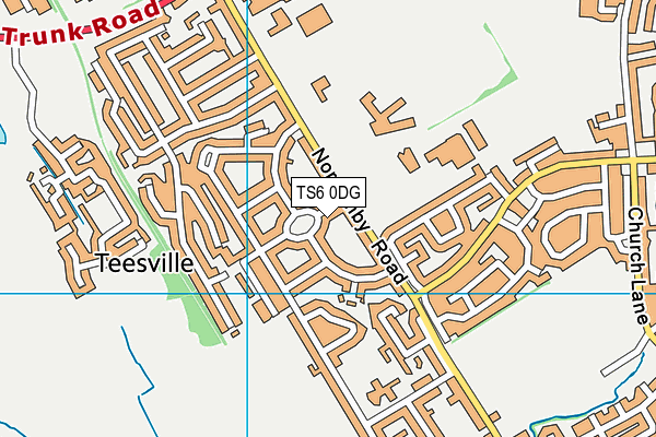 TS6 0DG map - OS VectorMap District (Ordnance Survey)