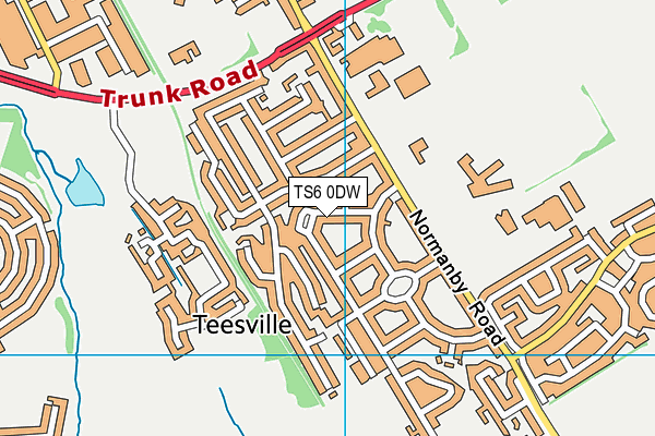 TS6 0DW map - OS VectorMap District (Ordnance Survey)