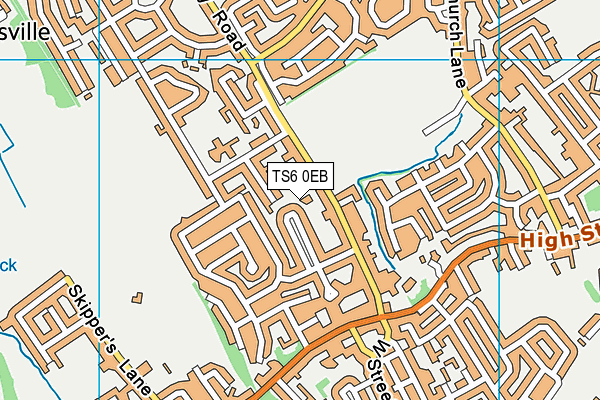 TS6 0EB map - OS VectorMap District (Ordnance Survey)