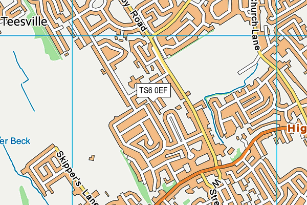 TS6 0EF map - OS VectorMap District (Ordnance Survey)