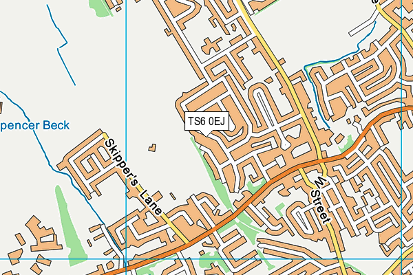 TS6 0EJ map - OS VectorMap District (Ordnance Survey)