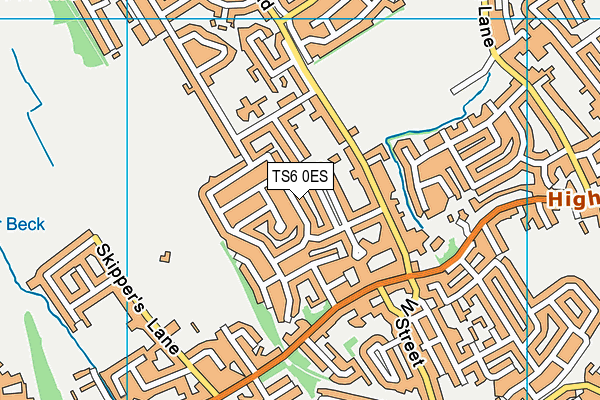 TS6 0ES map - OS VectorMap District (Ordnance Survey)