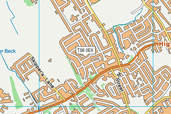 TS6 0EX map - OS VectorMap District (Ordnance Survey)