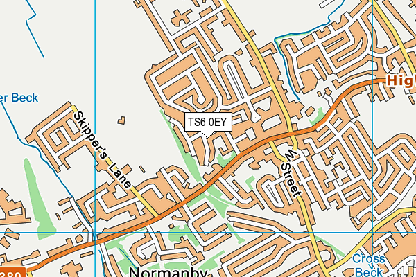 TS6 0EY map - OS VectorMap District (Ordnance Survey)