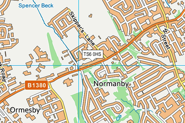 TS6 0HS map - OS VectorMap District (Ordnance Survey)