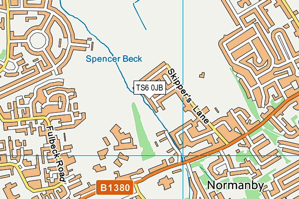 TS6 0JB map - OS VectorMap District (Ordnance Survey)