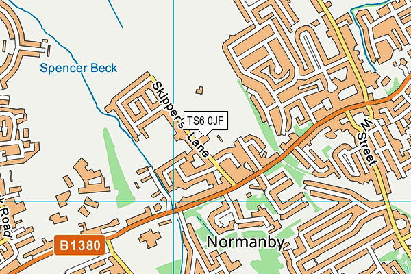 TS6 0JF map - OS VectorMap District (Ordnance Survey)