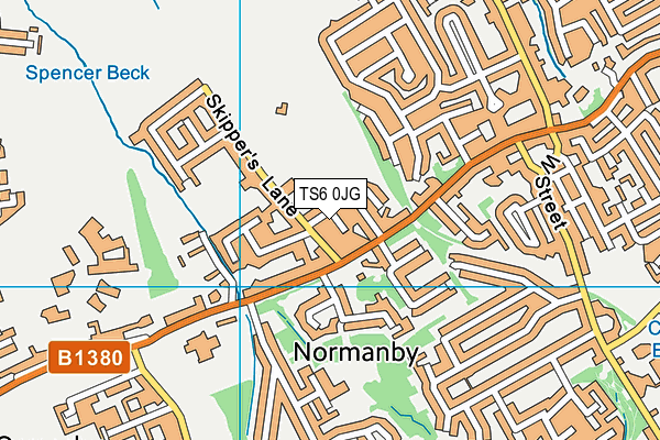 TS6 0JG map - OS VectorMap District (Ordnance Survey)